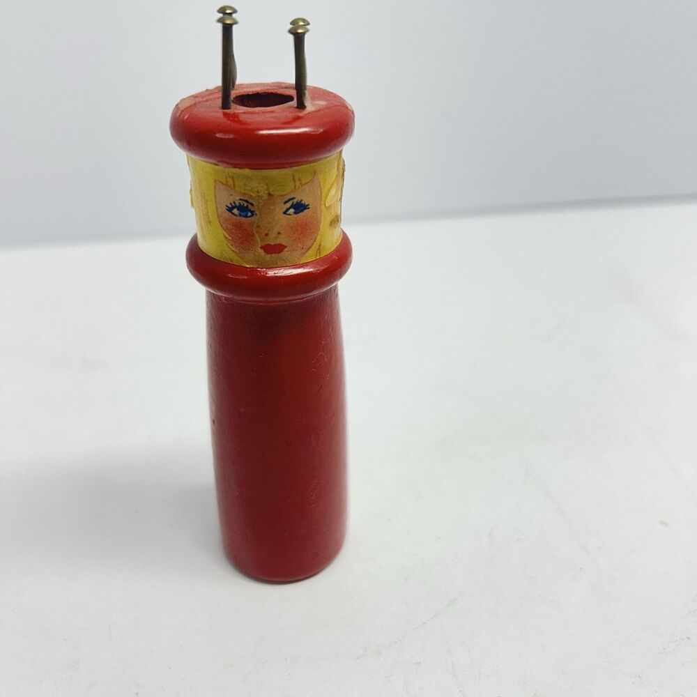 Red Wooden Knitting Nancy Doll Spool Knitter French Knitting Tool
